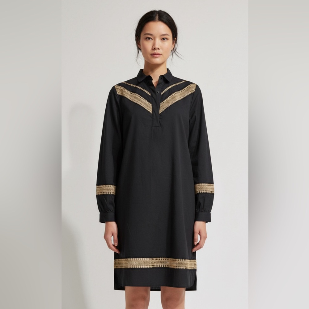 SCOTCH & SODA MAISON SCOTCH RAFFIA TOWN BLACK LONG SLEEVE CUT-OUT DRESS EUC